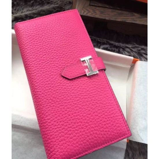 Fake Hermes Bearn Wallet In Rosy Leather Replica