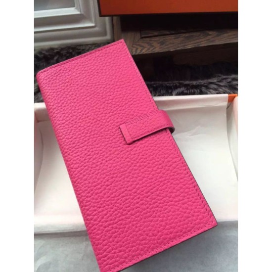 Fake Hermes Bearn Wallet In Rosy Leather Replica