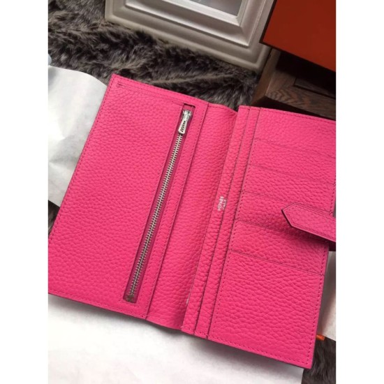 Fake Hermes Bearn Wallet In Rosy Leather Replica