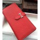 Fake Hermes Bearn Wallet In Vermillion Leather Replica