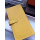 Replica Hermes Bearn Wallet In Yellow Leather