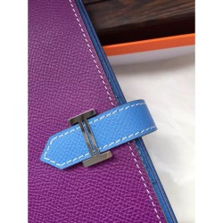 Replica Hermes Bicolor Bearn Wallet In Cyclamen Epsom Leather