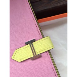 Fake Hermes Bicolor Bearn Wallet In Pink Epsom Leather Replica