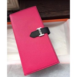 Replica Hermes Bicolor Bearn Wallet In Red Epsom Leather