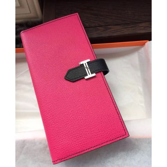 Replica Hermes Bicolor Bearn Wallet In Red Epsom Leather