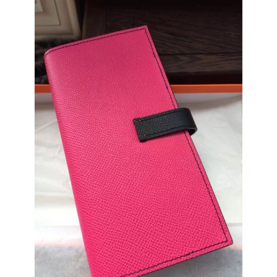 Replica Hermes Bicolor Bearn Wallet In Red Epsom Leather