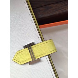 Replica Hermes Bicolor Bearn Wallet In White Epsom Leather