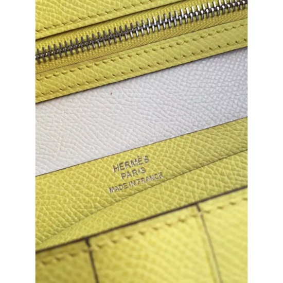 Replica Hermes Bicolor Bearn Wallet In White Epsom Leather