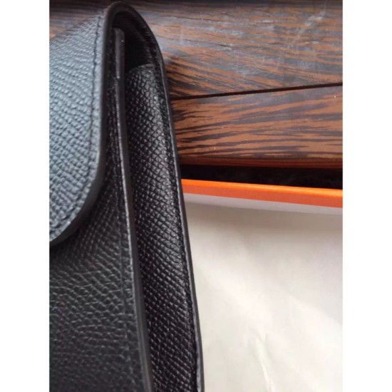 Fake Hermes Constance Long Wallet In Black Epsom Leather Replica