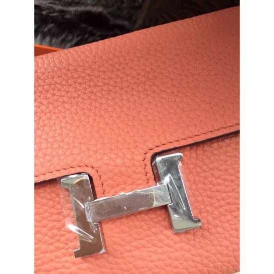Replica Hermes Constance Long Wallet In Crevette Leather