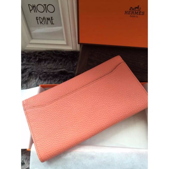 Replica Hermes Constance Long Wallet In Crevette Leather
