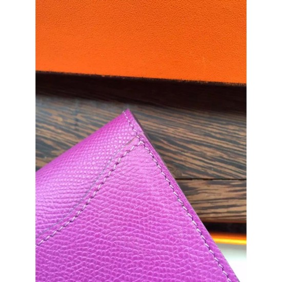 Replica Hermes Constance Long Wallet In Cyclamen Epsom Leather