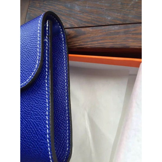 Replica Hermes Constance Long Wallet In Electric Blue Epsom Leather