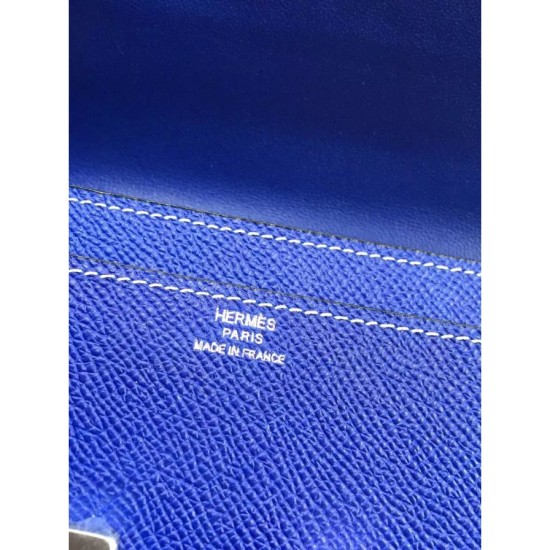 Replica Hermes Constance Long Wallet In Electric Blue Epsom Leather