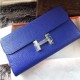 Replica Hermes Constance Long Wallet In Electric Blue Leather