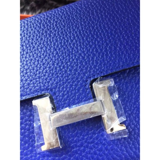 Replica Hermes Constance Long Wallet In Electric Blue Leather