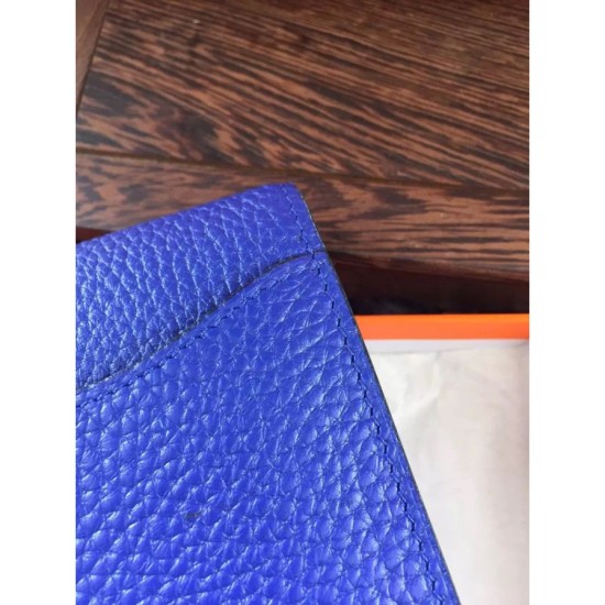 Replica Hermes Constance Long Wallet In Electric Blue Leather