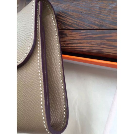 Replica Hermes Constance Long Wallet In Etain Epsom Leather
