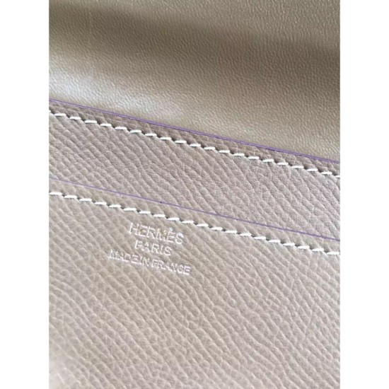 Replica Hermes Constance Long Wallet In Etain Epsom Leather