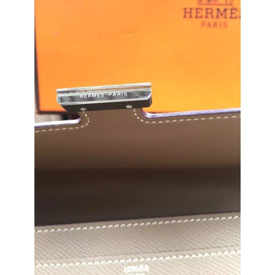 Replica Hermes Constance Long Wallet In Etain Epsom Leather