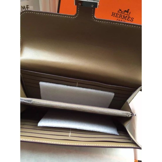 Replica Hermes Constance Long Wallet In Etain Epsom Leather