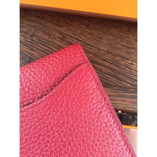 Fake Hermes Constance Long Wallet In Fuchsia Leather Replica