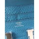 Replica Hermes Constance Long Wallet In Jean Blue Leather