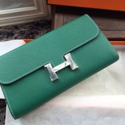 Fake Hermes Constance Long Wallet In Malachite Epsom Leather Replica