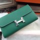 Fake Hermes Constance Long Wallet In Malachite Epsom Leather Replica