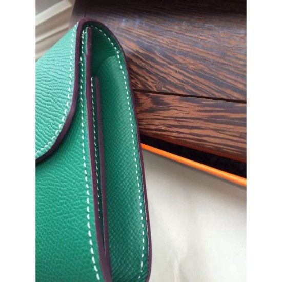 Fake Hermes Constance Long Wallet In Malachite Epsom Leather Replica