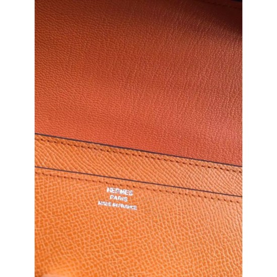 Replica Hermes Constance Long Wallet In Orange Epsom Leather