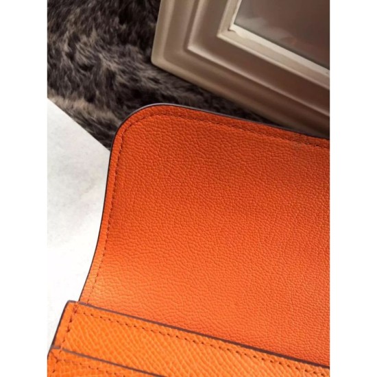 Replica Hermes Constance Long Wallet In Orange Epsom Leather