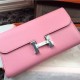 Fake Hermes Constance Long Wallet In Pink Epsom Leather Replica