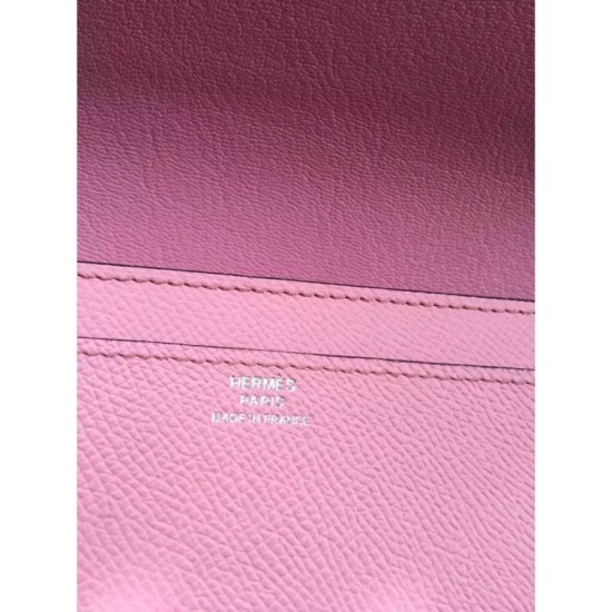 Fake Hermes Constance Long Wallet In Pink Epsom Leather Replica