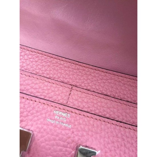 Replica Hermes Constance Long Wallet In Pink Leather