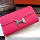 Replica Hermes Constance Long Wallet In Red Epsom Leather