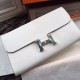 Replica Hermes Constance Long Wallet In White Epsom Leather