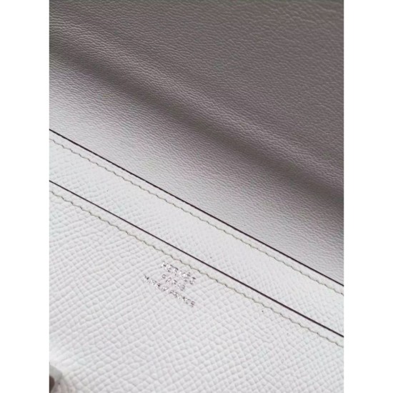 Replica Hermes Constance Long Wallet In White Epsom Leather