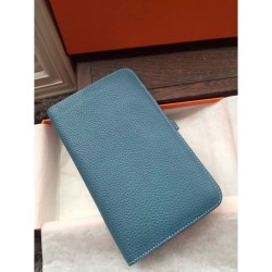 Replica Hermes Dogon Wallet In Blue Jean Leather