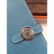 Replica Hermes Dogon Wallet In Blue Jean Leather