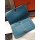 Replica Hermes Dogon Wallet In Blue Jean Leather