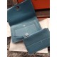 Replica Hermes Dogon Wallet In Blue Jean Leather