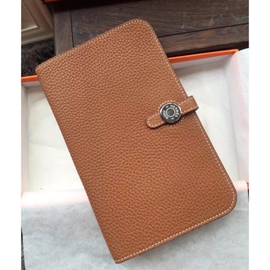 Replica Hermes Dogon Wallet In Brown Leather