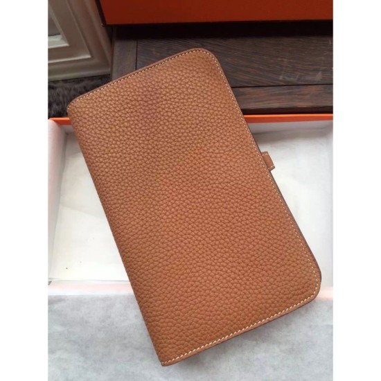 Replica Hermes Dogon Wallet In Brown Leather