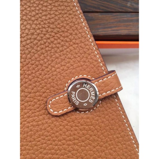Replica Hermes Dogon Wallet In Brown Leather