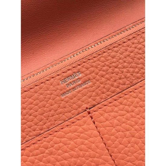 Replica Hermes Dogon Wallet In Crevette Leather