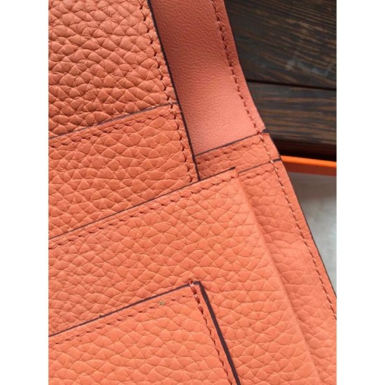 Replica Hermes Dogon Wallet In Crevette Leather