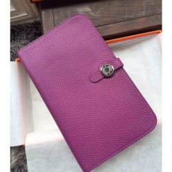Fake Hermes Dogon Wallet In Cyclamen Leather Replica