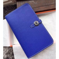 Replica Hermes Dogon Wallet In Electric Blue Leather