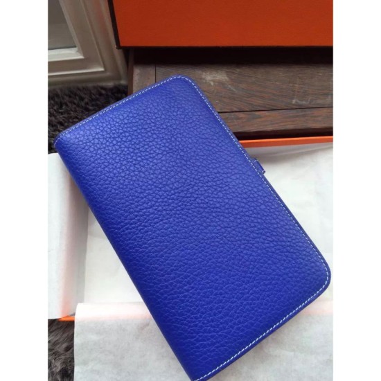 Replica Hermes Dogon Wallet In Electric Blue Leather